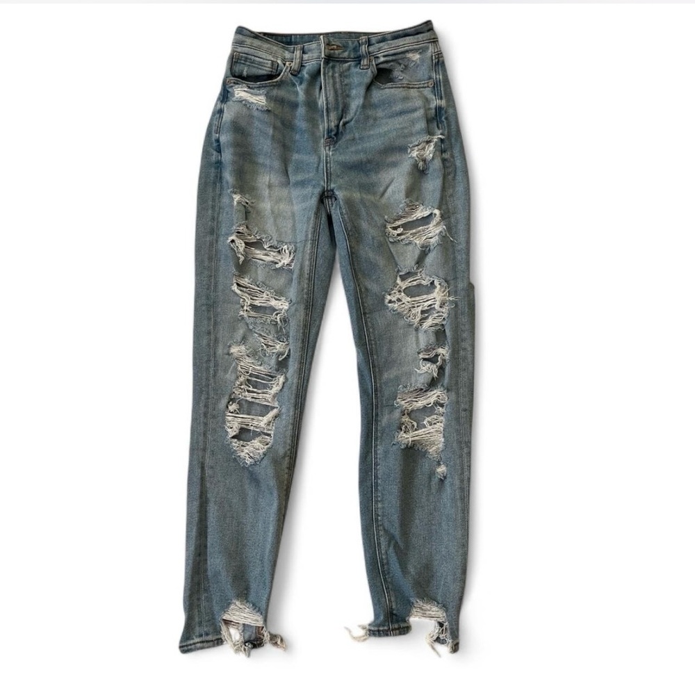 American Eagle Mom Destroyed High Rise Denim Jeans